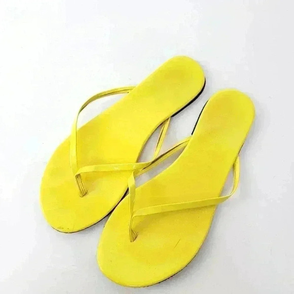 Sunshine Yellow Thong Flip Flop Sandals - 7/8 - Picture 1 of 5
